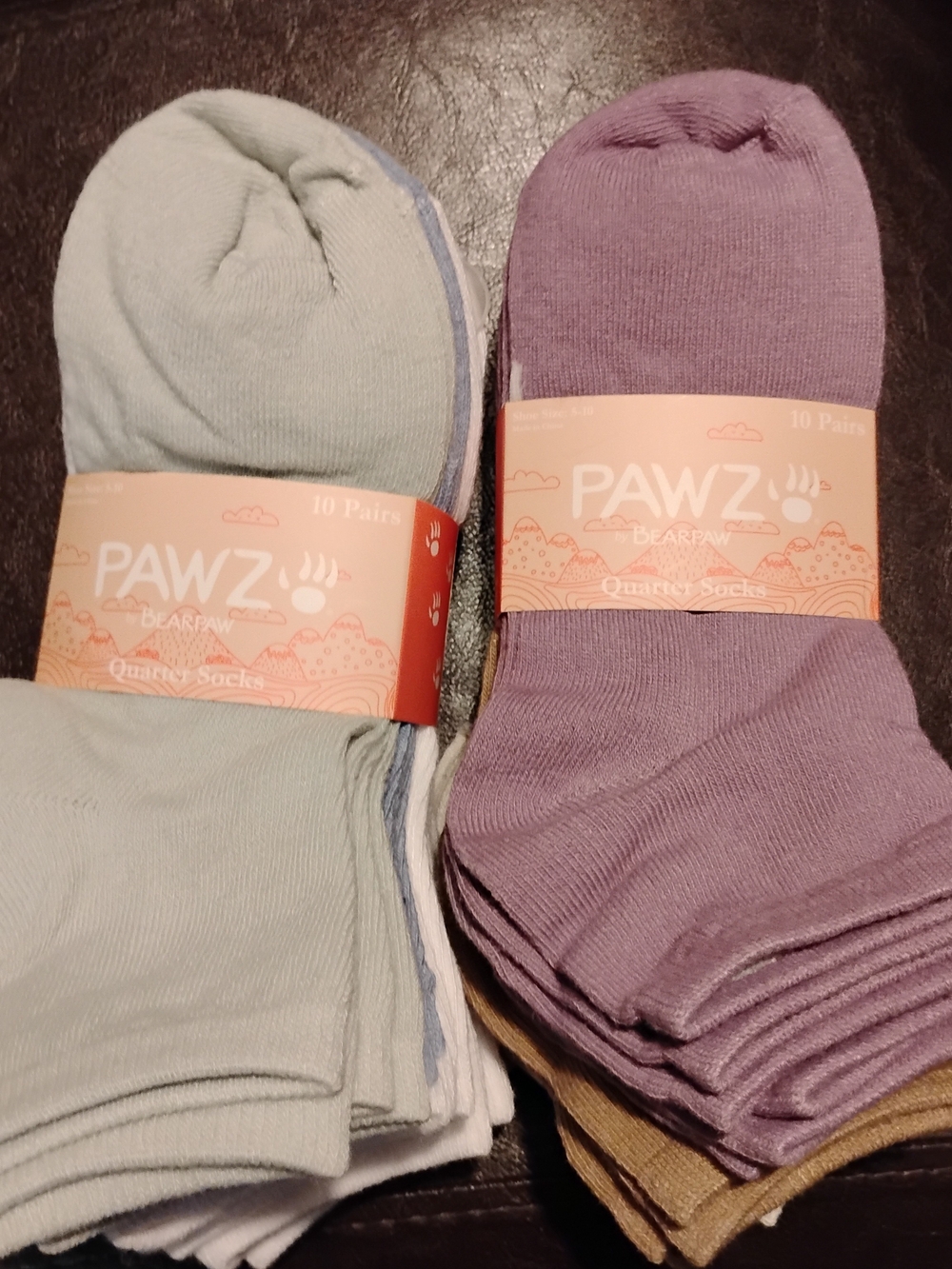 BearPaw Mint Green & Lavender Crew Sock Pack - Picture 1 of 8